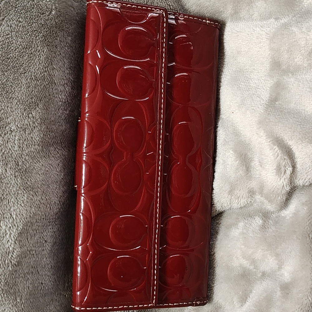 Coach Red Embossed Wallet - image 2